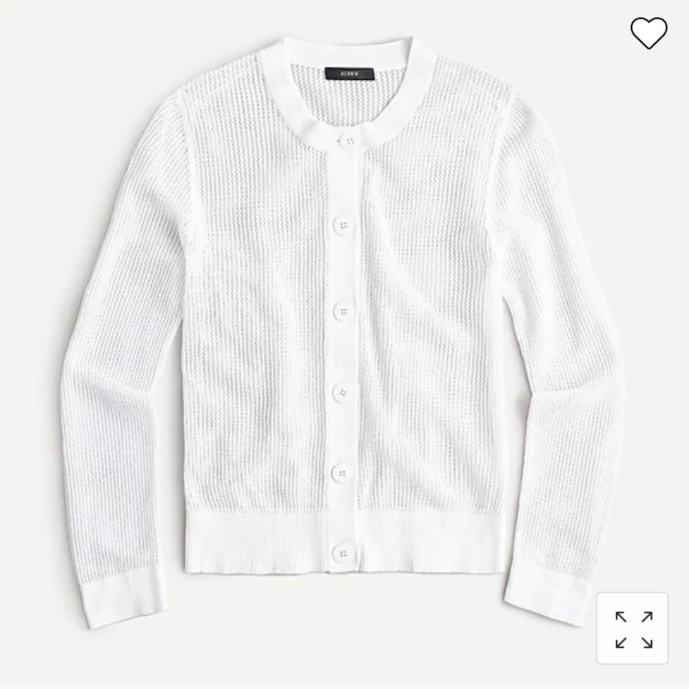 Pointelle-stitch cardigan sweater in Lilac